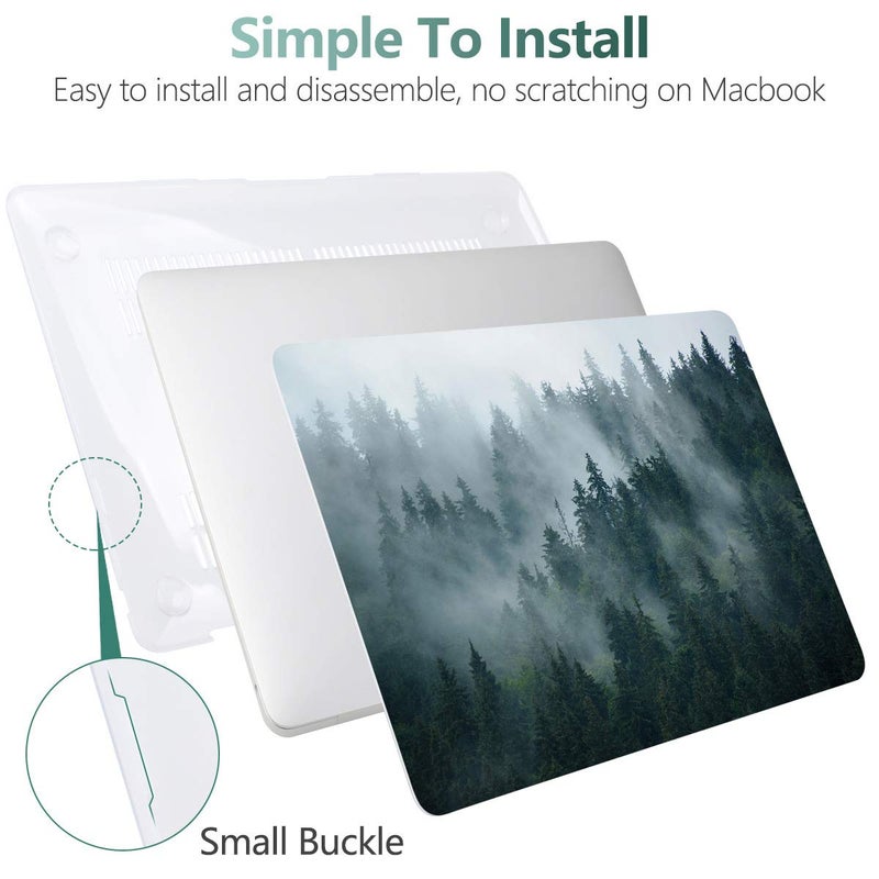 Batianda Laptop Case for MacBook Air 13 2020 2019 2018 with Touch ID & Retina (A2337 A2179 A1932) Floral Series Clear Hard Shell with Keyboard Cover Screen Protector for New Mac Air 13.3 inch, Forest - Image 5